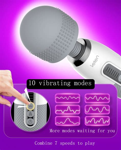 Leten Second Generation 10 Speed Led Light Vibrator Powerful Big Head Magic Wand Massager