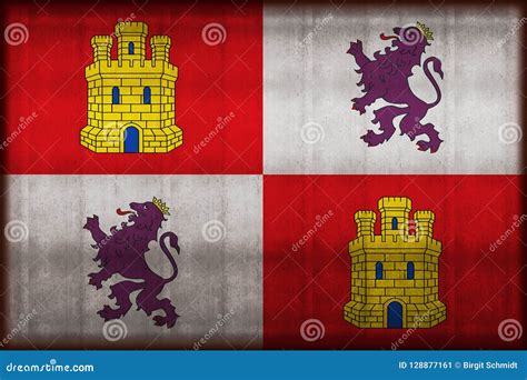 Ejemplo Oxidado De La Bandera De Castilla Y León Stock de ilustración