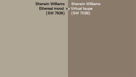 Sherwin Williams Ethereal Mood Vs Virtual Taupe Side By Side Comparison