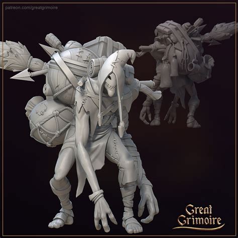 Hoarder Of Goods Miniature Tabletop Rpg Miniature Great Grimoire Roleplaying 3d Printed Fantasy