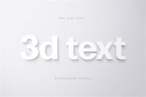 Free White 3D Text Effect PSD Mockuptree