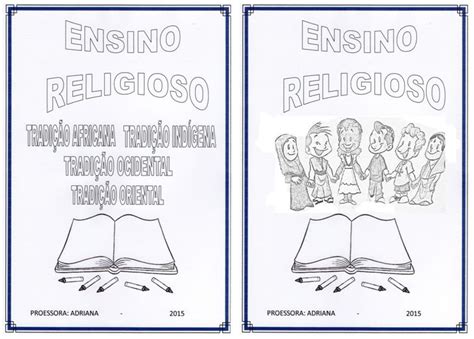 Capa De Caderno De Ensino Religioso De Ensino Religioso Capa De