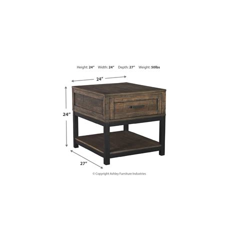 Signature Design By Ashley Johurst Rectangular End Table Grayish Brown