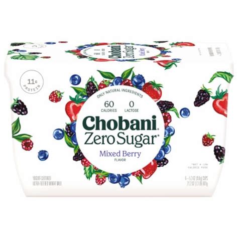 Chobani Zero Sugar Mixed Berry Greek Yogurt Cups Pk Oz Kroger