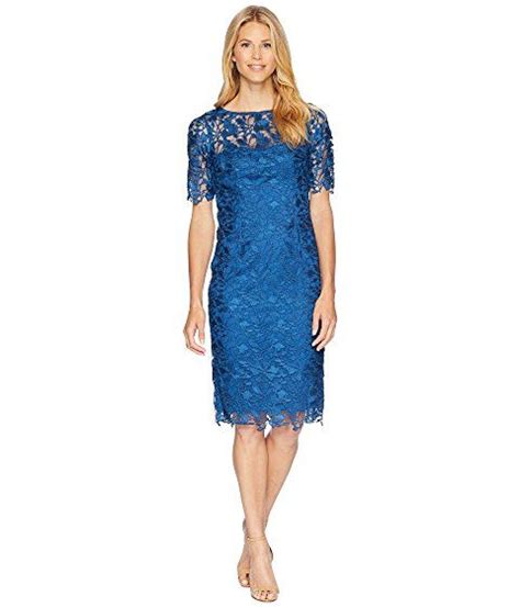 Adrianna Papell 3 4 Sleeve Lace Sheath Dress Free Shipping Lace