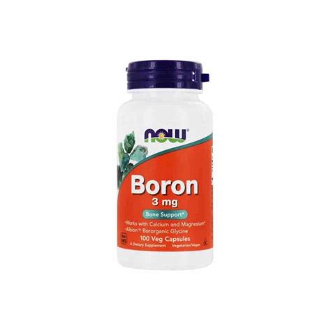 Boron - Bor Mineral, 3 mg, 100 capsule, Now Foods | minuneanaturii.ro