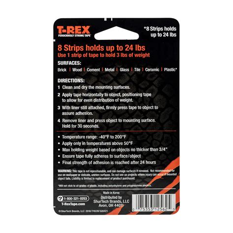 T Rex Ferociously Strong Mounting Tape Wilko