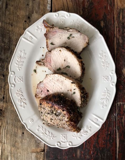 Herb Crusted Pork Loin Roast With Fig Sauce The Lemon Apron