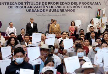 Gobierno entrega títulos de propiedad Regularización de Predios Puebla