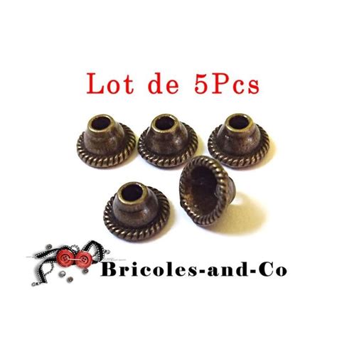 Perle Coupelle Caps B Bronze Lot De 5pcs Perles Calottes Tailles