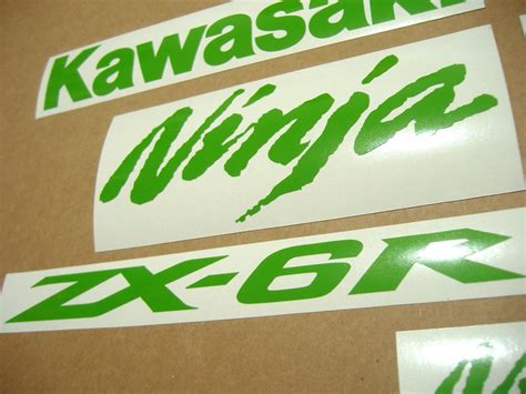 Kawasaki Zx R Ninja Lime Green Decals Stickers Custom Logo Set Moto