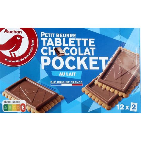 AUCHAN Petits Beurre Avec Tablette De Chocolat Au Lait Sachets