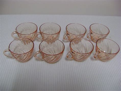 Vintage Arcoroc Rosaline Pink Swirl Glassware Etsy