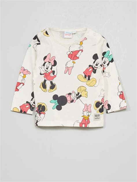 Set Van 2 T Shirts Met Ronde Hals Disney Wit Roze Wit Roze