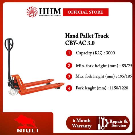 NIULI Hand Pallet Truck CBY AC 3 0