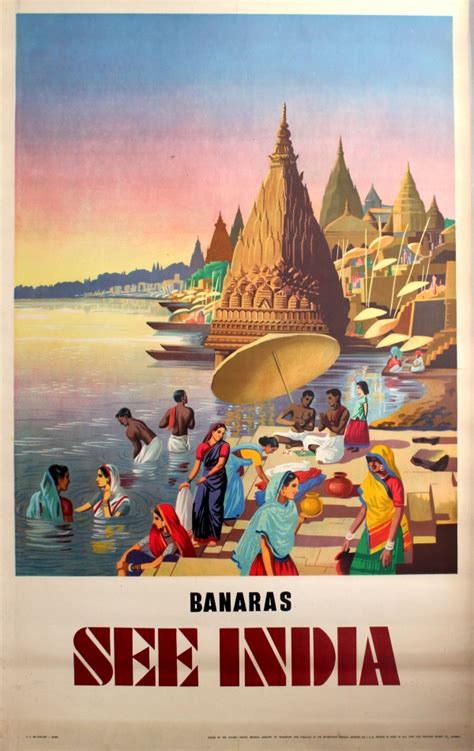 Original Vintage Posters Travel Posters Banaras India Varanasi