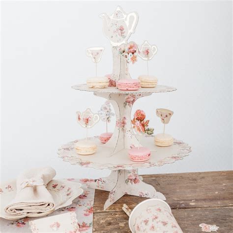 Liberty Vintage Floral Paper Cupcake Stand Vintage Cupcake Stand Disposable Cupcake Stand