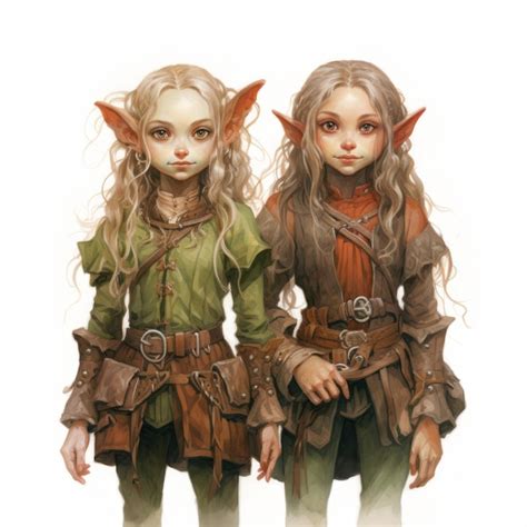 realistic portraits   elves  subtle earthy tones premium ai