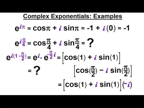 Calculus Complex Numbers Functions Of Complex Exponentials