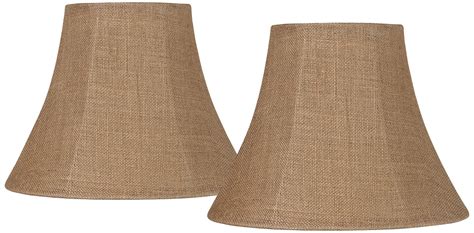 Springcrest Set Of 2 Bell Lamp Shades Natural Medium 7 Top X 14 Bottom X 10 5 High Spider