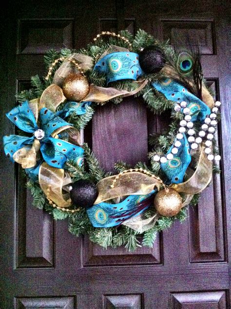 Peacock Wreath Deco Mesh Wreaths Peacock Christmas Wreaths