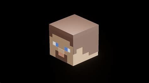 Minecraft Steve Head 3d Model Cgtrader