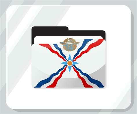 Assyria Glossy Folder Flag Icon Vector Art At Vecteezy