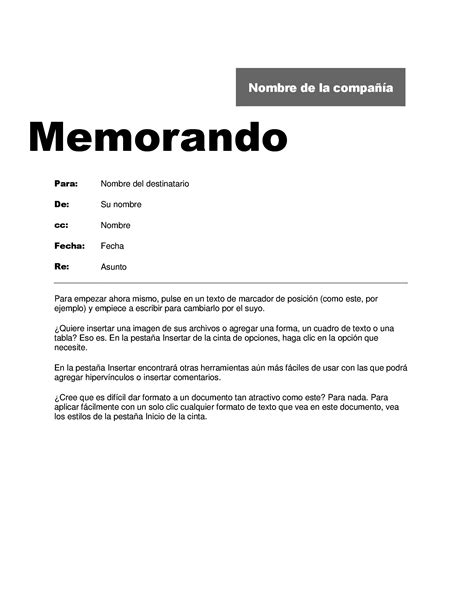 Ejemplo De Memorandum Reto