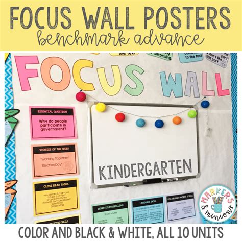 Focus Wall Posters For Kindergarten Ca Benchmark Advance Markers And Minions