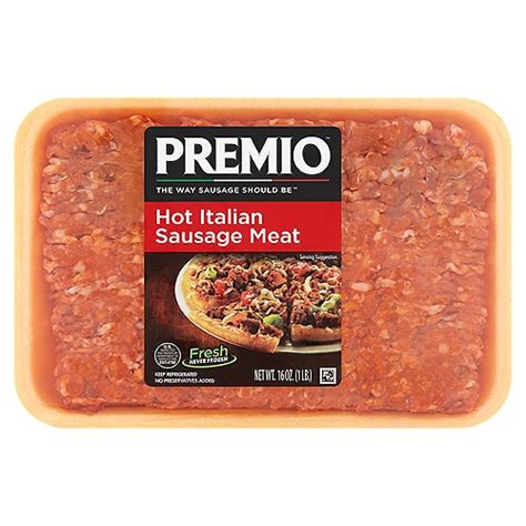 Premio Hot Italian Sausage Meat 16 Oz Shoprite