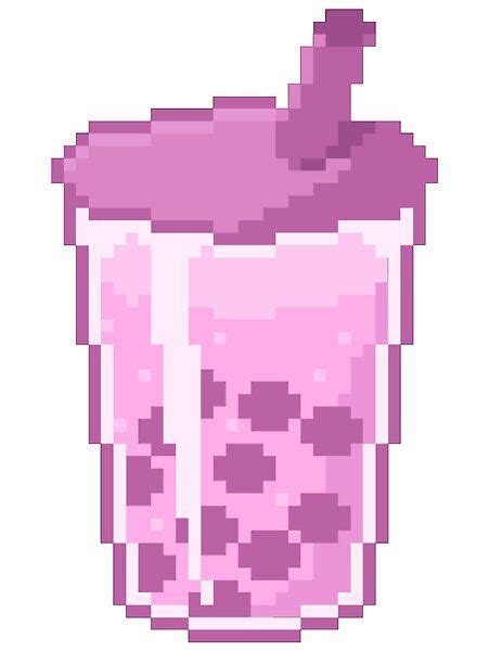 Pixelated Boba Tea By Shopmaggierose Redbubble Aesthetic Drawings Perler Art Tattoo Pattern