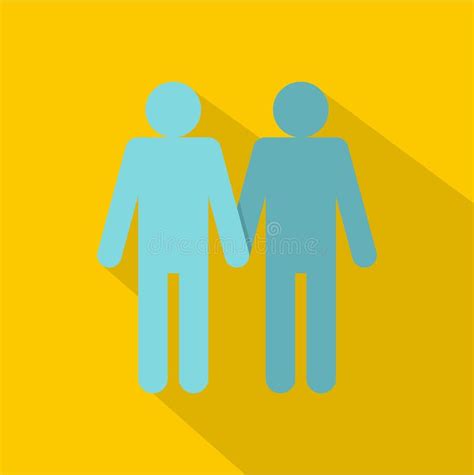 Two Men Gay Icon Flat Style Stock Vector Illustration Of Design