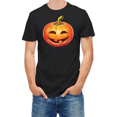 Camisa de algodão de algodão de impressão de abóbora de halloween dos