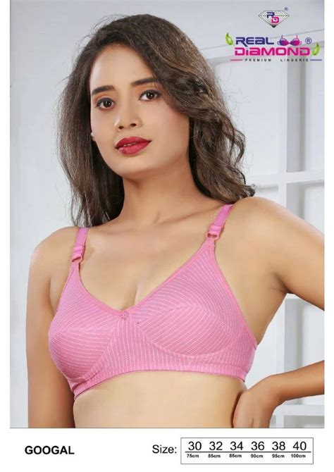 Non Padded Cotton Googal Pink Print Regular B Cup Bra Printed At Rs