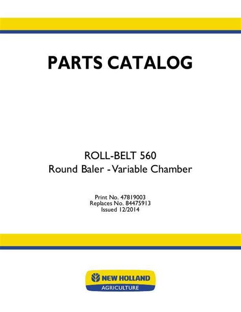 Parts Catalog For New Holland Balers Model Roll Belt Diy Repair