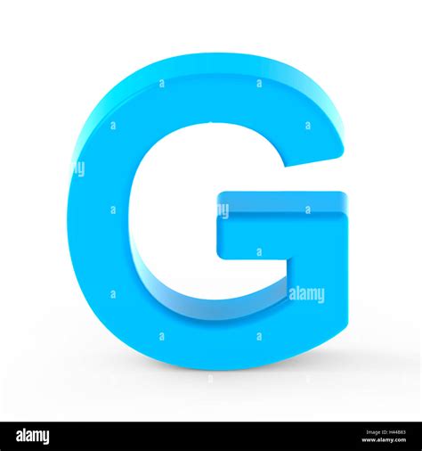 Light Blue Letter G 3d Rendering Graphic Isolated White Background