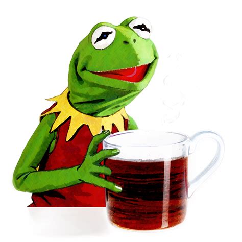 Download Kermit Drinking Tea Png Plh