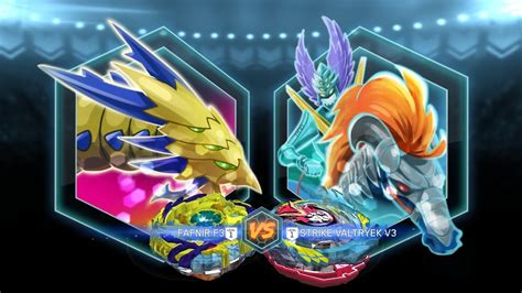 Fafnir F3 Vs Strike Valtryek V3 Battle Beyblade Burst App YouTube