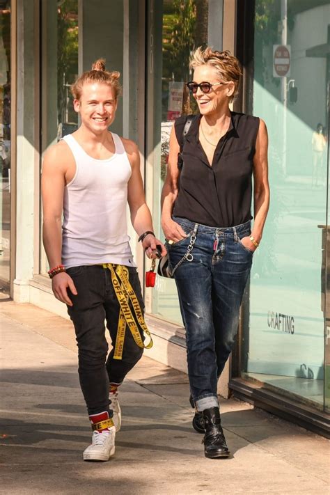 Sharon Stone shops with eldest son Roan in Beverly Hills