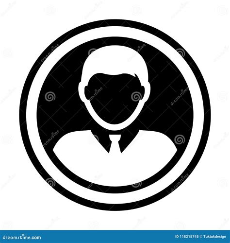 Avatar Icon Vector Male Person Symbol Circle User Profile Avatar Sign