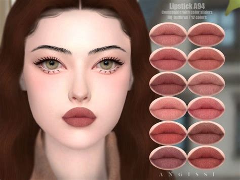 ANGISSI S Lipstick A94 Sims 4 Cc Makeup Makeup Cc Lip Make Up