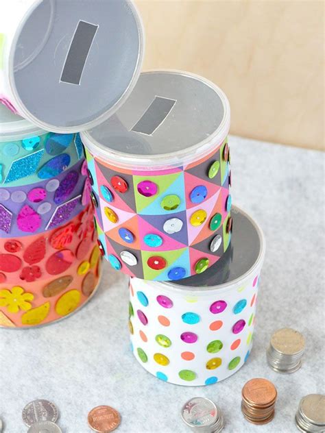 Cofres latas de leite em pó Tin Can Crafts Diy Arts And Crafts