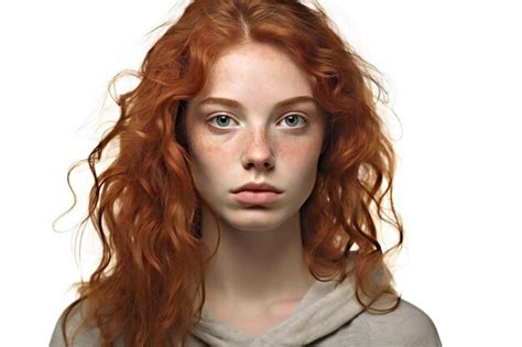 Premium Ai Image Portrait Of A Redhaired Girl With Freckles On Her Face