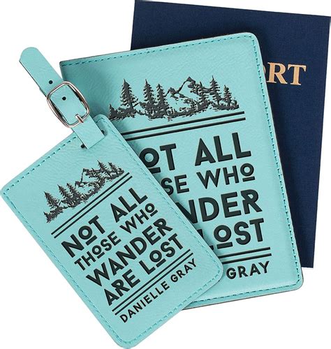 Travel Ts For Boss Custom Engraved Passport Cover Suitcase Tag With Name Teal Personalized