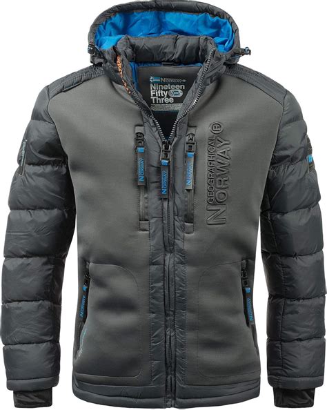 Geographical Norway Hommes Veste Matelassée Veste Dhiver à Capuche