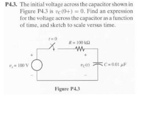 Solved The Initial Voltage Across The Capacitor Shown In Chegg