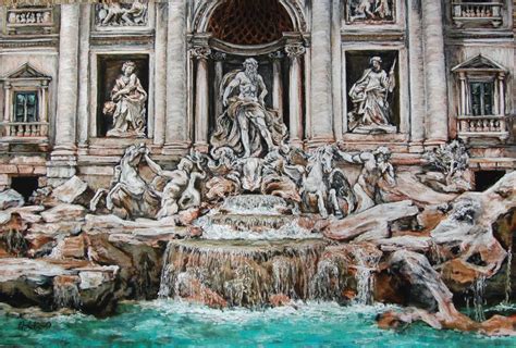 Trevi Fountain Painting at PaintingValley.com | Explore collection of ...