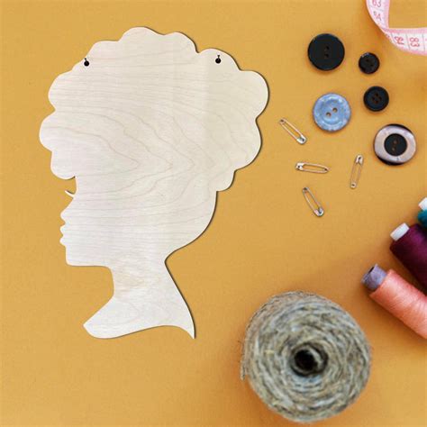 Woman Head Shape DIY Wooden Crafts Template Wreath Silhouette Template