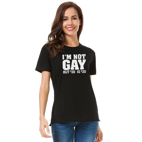 Funny Clothes 2018 New Fashion Womens T Shirt I Am Not Gay Printed