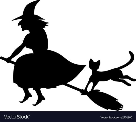 Cat a witch Royalty Free Vector Image - VectorStock